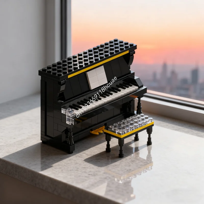 

475pcs MOC Black Piano Model Building Blocks Construction DIY Creative Idea Education Brick Christmas Gift Kids Toy Birthday
