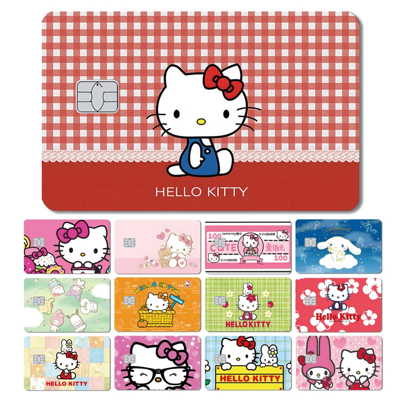 Cute Cartoon Hello Kitty Front Side PVC Film Sticker Film Skin Cover for Debit Credit Card No Fade