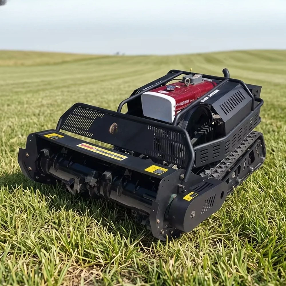 Upgraded Version Agriculture Rubber Engine Remote Control Robot Flail Lawn Mower With CE Certificate