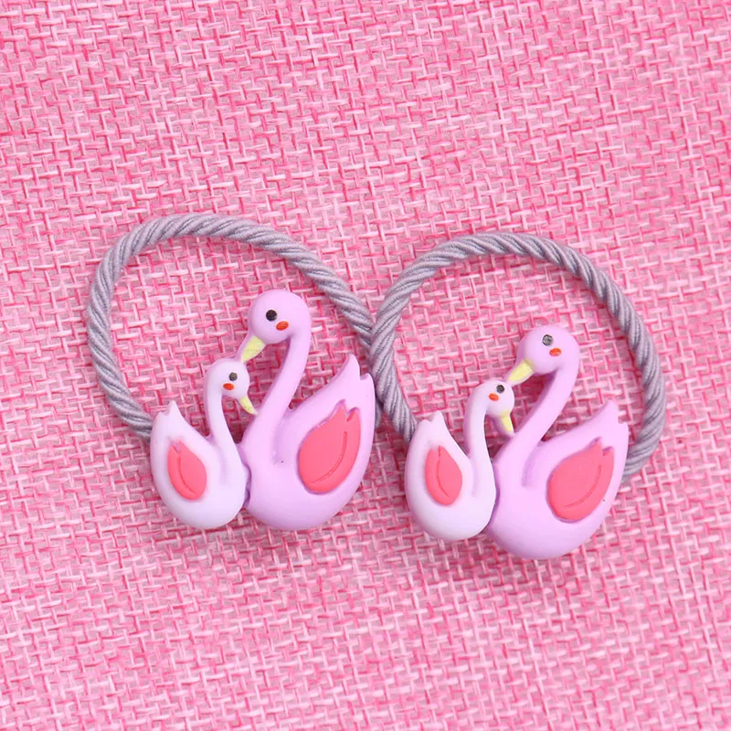 8Pcs Hot-Seller Cartoon Animal Swan Frog Giraffe Rabbit Hair Band For Children Cute Children's Elastic Band For Girl Scrunchies