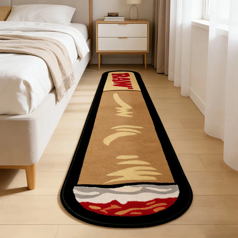 VIKAMA Simulated Cigarette-Shaped Rug Noise-Reducing & Non-Slip Living Room Sofa Mat Bedside Rug for Bedroom Home Decor