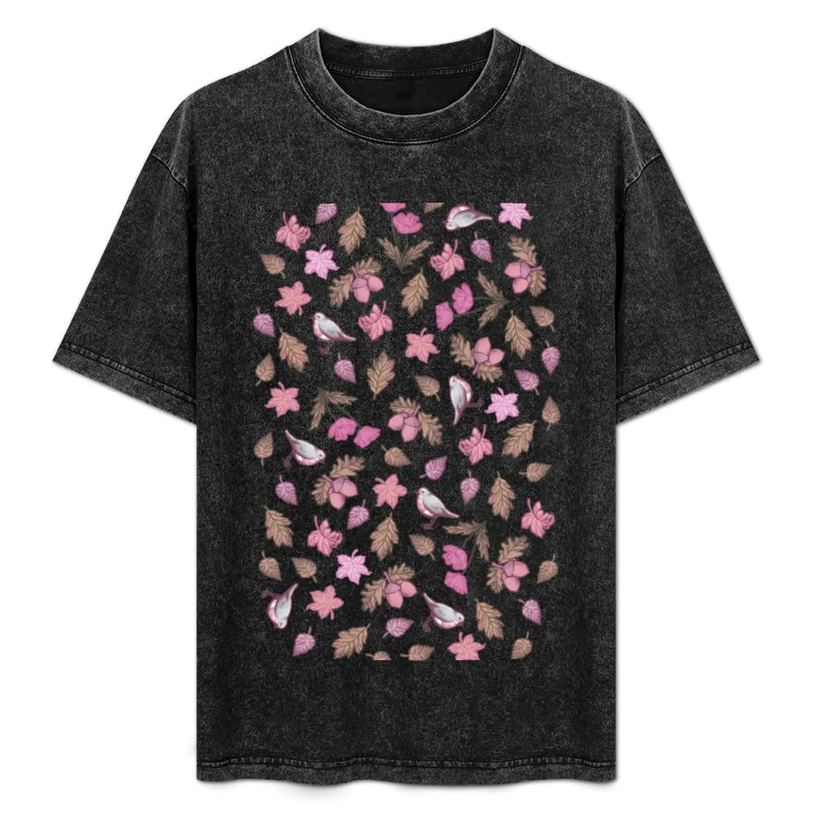 Folk Autumn Mauve T-Shirt Blouse anime clothes vintage clothes t shirt men 100℅ cotton