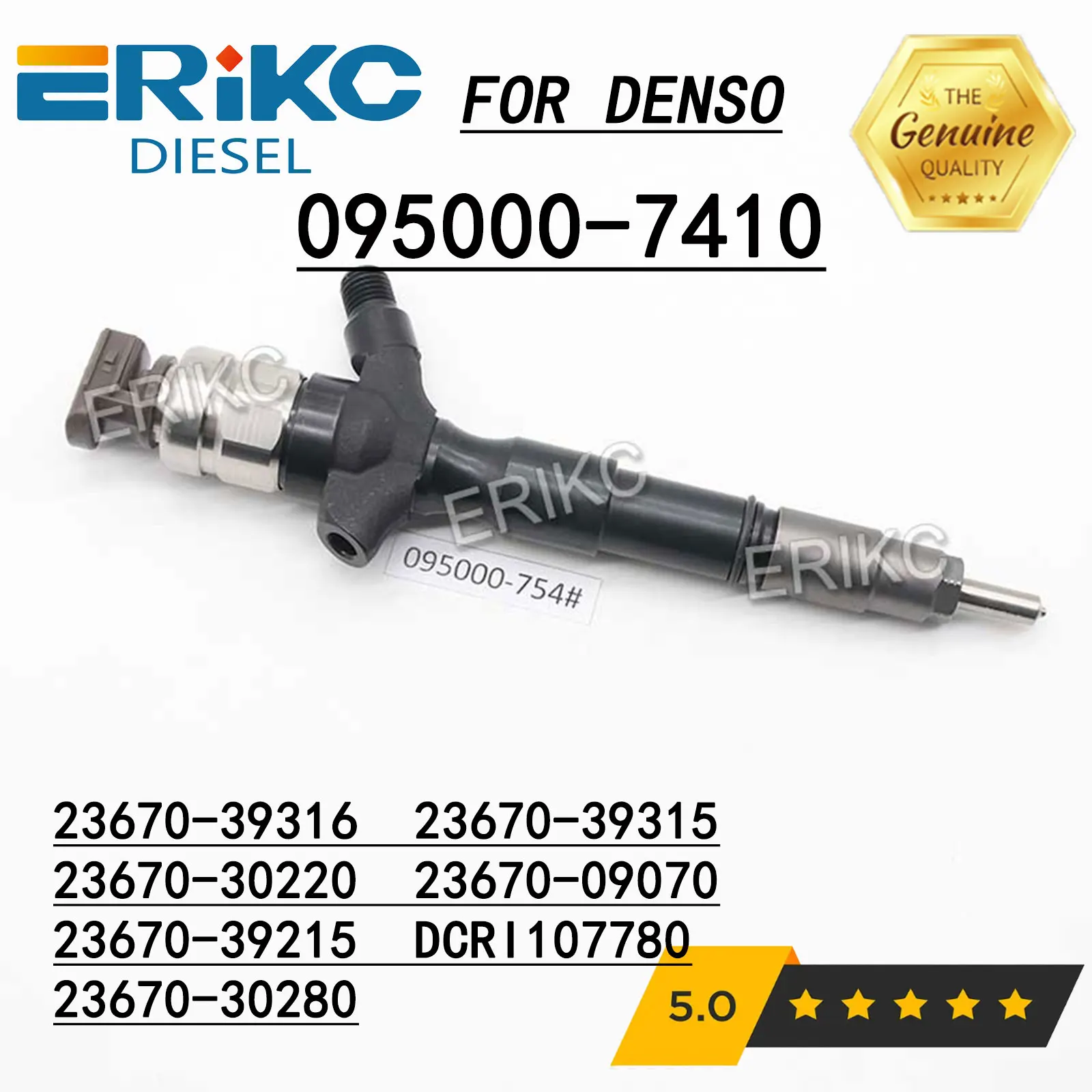 

23670-39316 Common Rail Injector 095000-7410 095000-7412 Automobile Diesel Parts Nozzle 23670-30220 for Denso Toyota Hilux