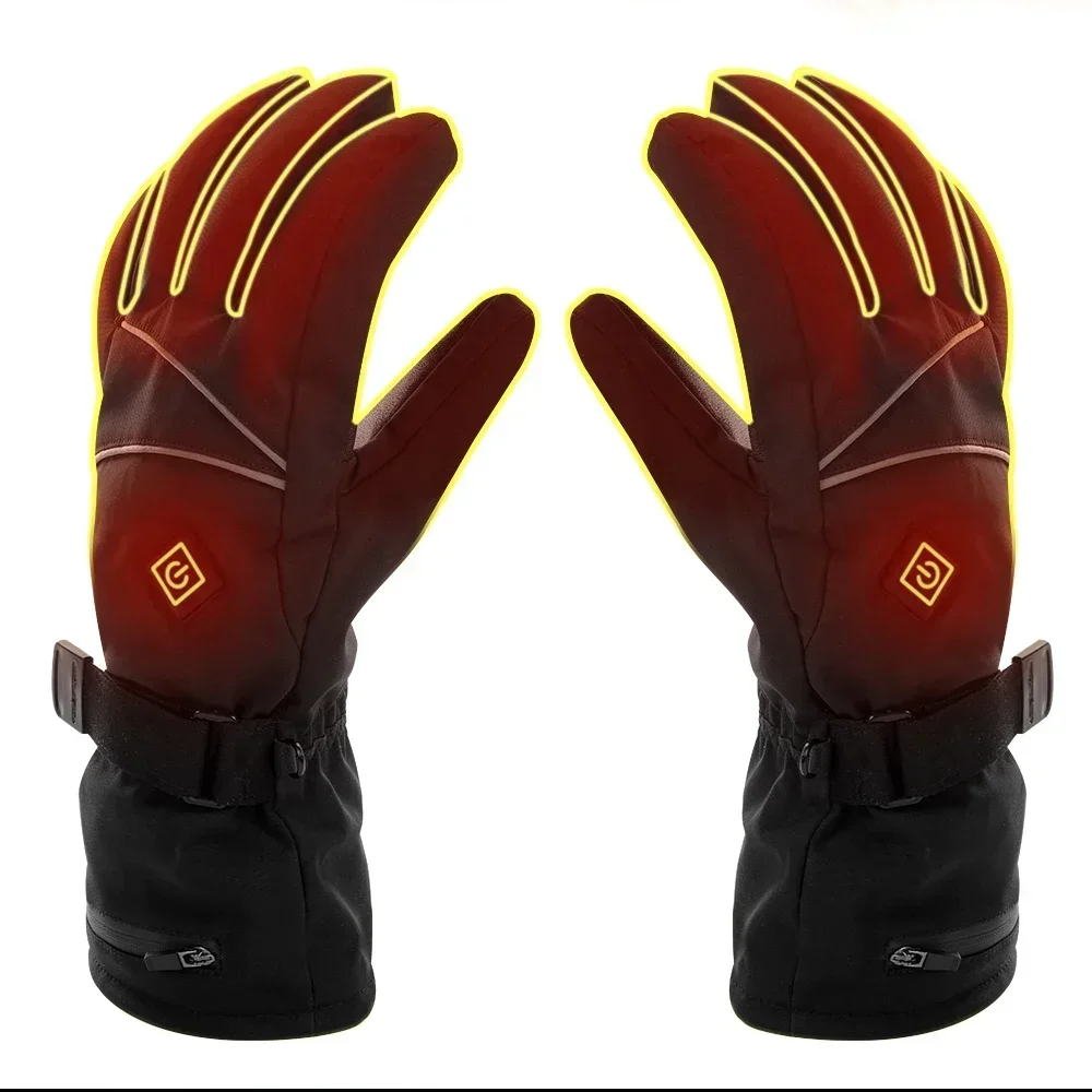 Waterproof Heated Motorcycle Gloves, Touch Screen, Battery Powered, Motorbike Racing, Riding, Skiing, Outdoors, Winter, # #