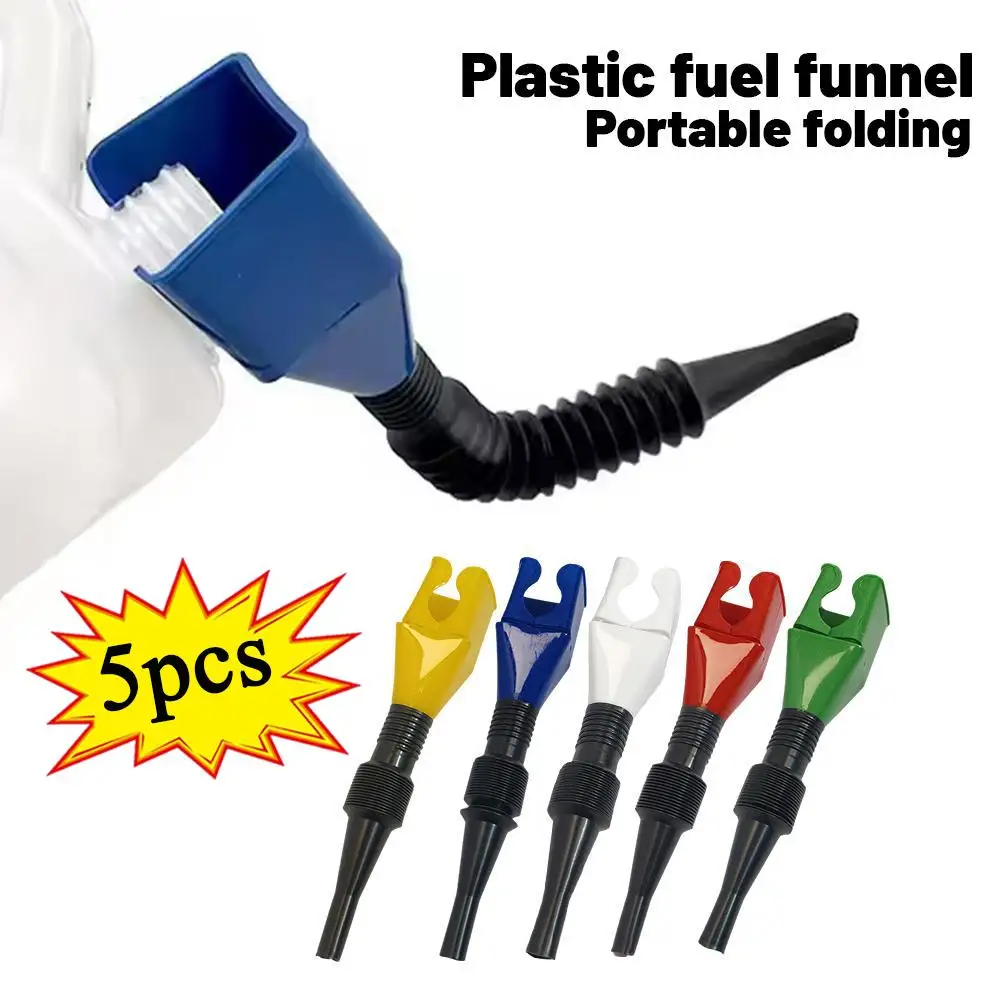 

5X Plastic Car Motorcycle Oil Filter Funnel Auto Refueling Gasoline Engine Oil Funnel Filter Fluid Change Filling Transfer Tool