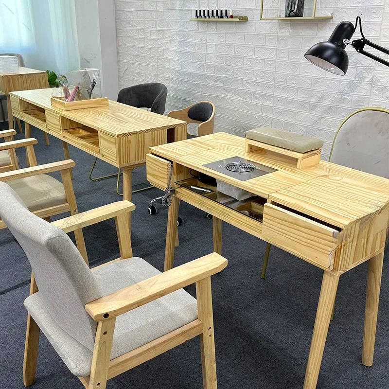 

Beauty Manicure Nail Table Wood Dressing Cleaner Professional Nail Table Makeup Reception Mesa Manicure Salon Furniture