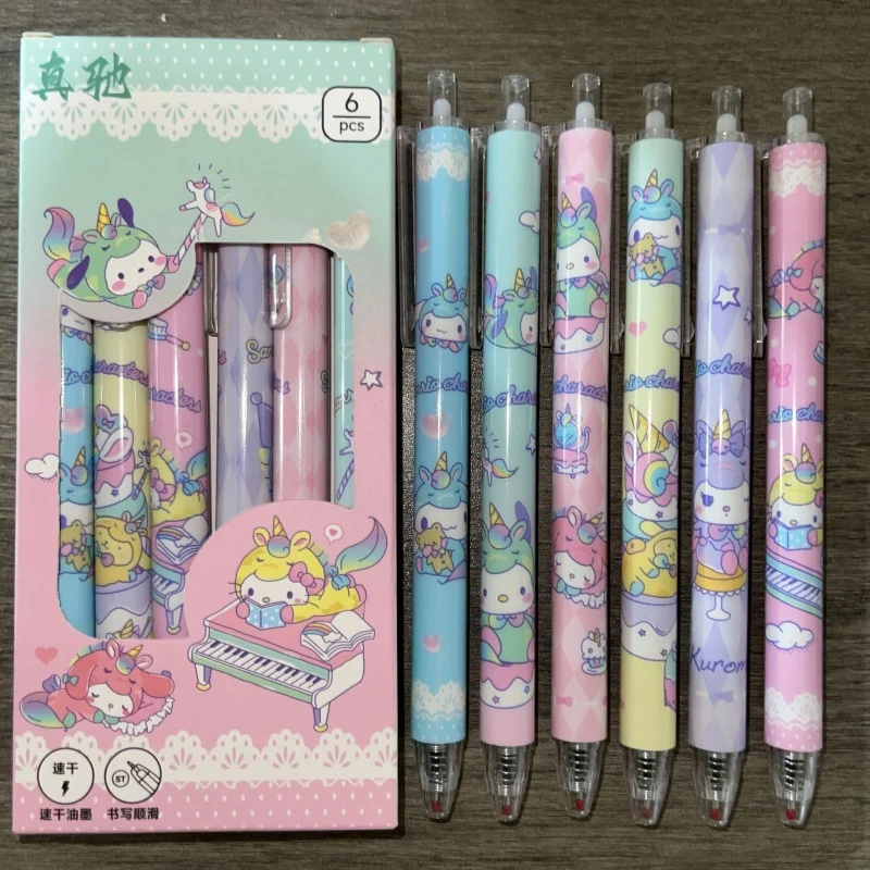 

60pcs/lot Sanrio Kuromi Melody Pochacco Press Gel Pen Cute 0.5mm Black Ink Signature Pens Promotional Gift Office School Supply