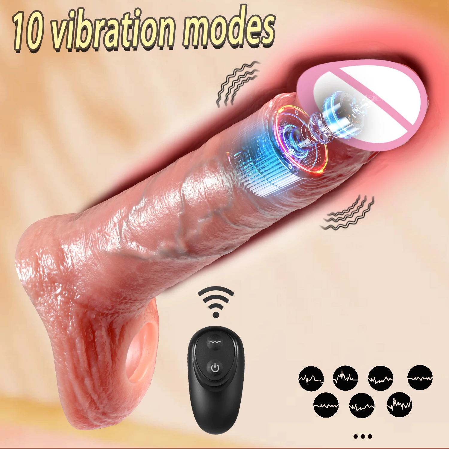 Super Realistic Penis Sleeve Reusable Extender Remote Control Male Enlargement Delay Penis Cocks Cover Sex Toy For Men Tools 18+