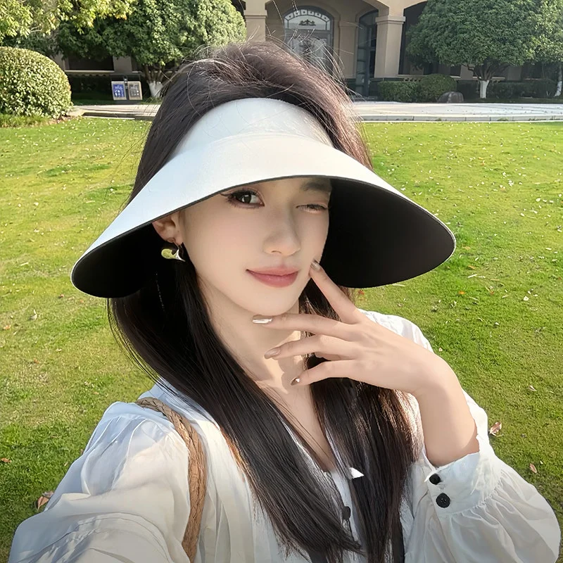 Women's Summer Wide Brim Sun Hat UV Protection Seamless Foldable Hat Large Shade Capillary No Trace Sun Protection Hat