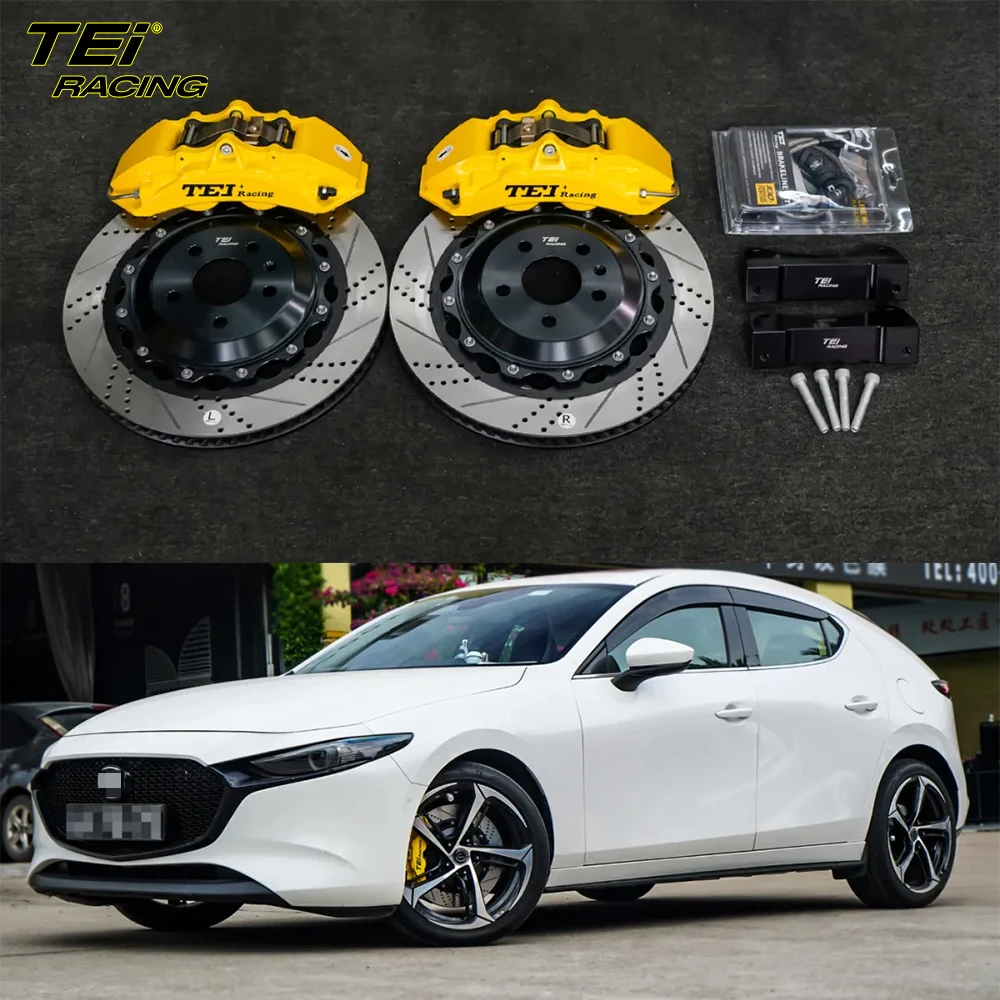 

TEI Racing P40NS+ Front Big Brake Kit 4 Piston Caliper with 355*28mm rotor auto BBK brake system For Mazda 3 18 Inch car rimcust