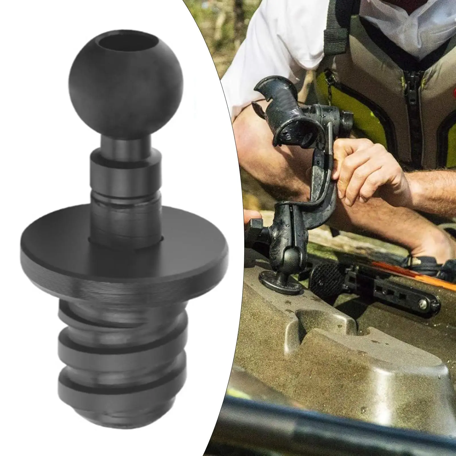 قاعدة تثبيت منفردة لملحقات كاياك، حامل كروي ملولب، حامل كاميرا كاياك محمول لصيد الأسماك