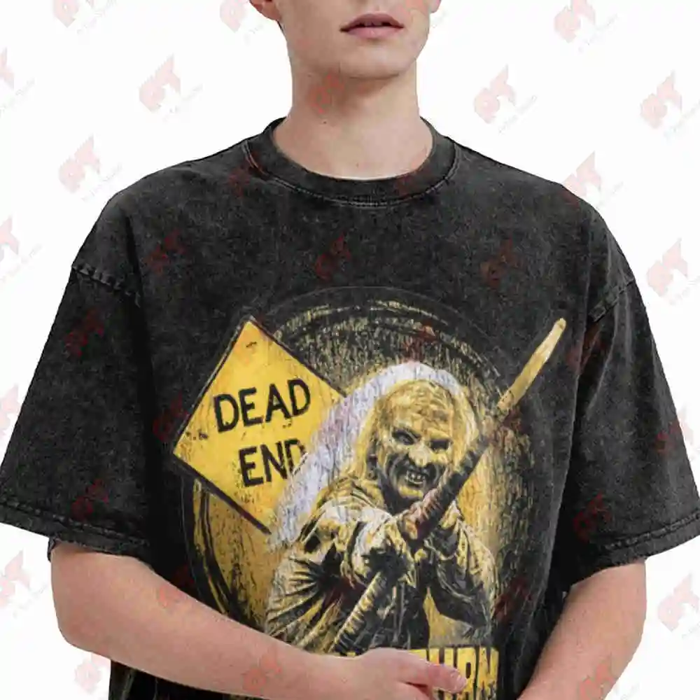 Wrong Turn Dead End Retro Horror Vintage Washed Tee Pure Cotton T-Shirt
