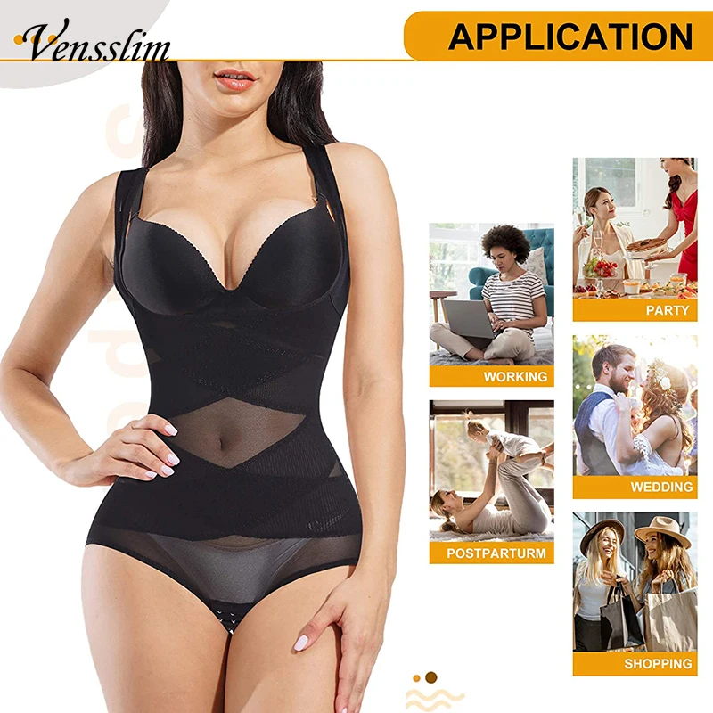 Vensslim Women Lingerie Underwear Slimming Waist Trainer Full Body Shaper Strap Faja Colombian Shaperwear Bodysuit Butt Lifter