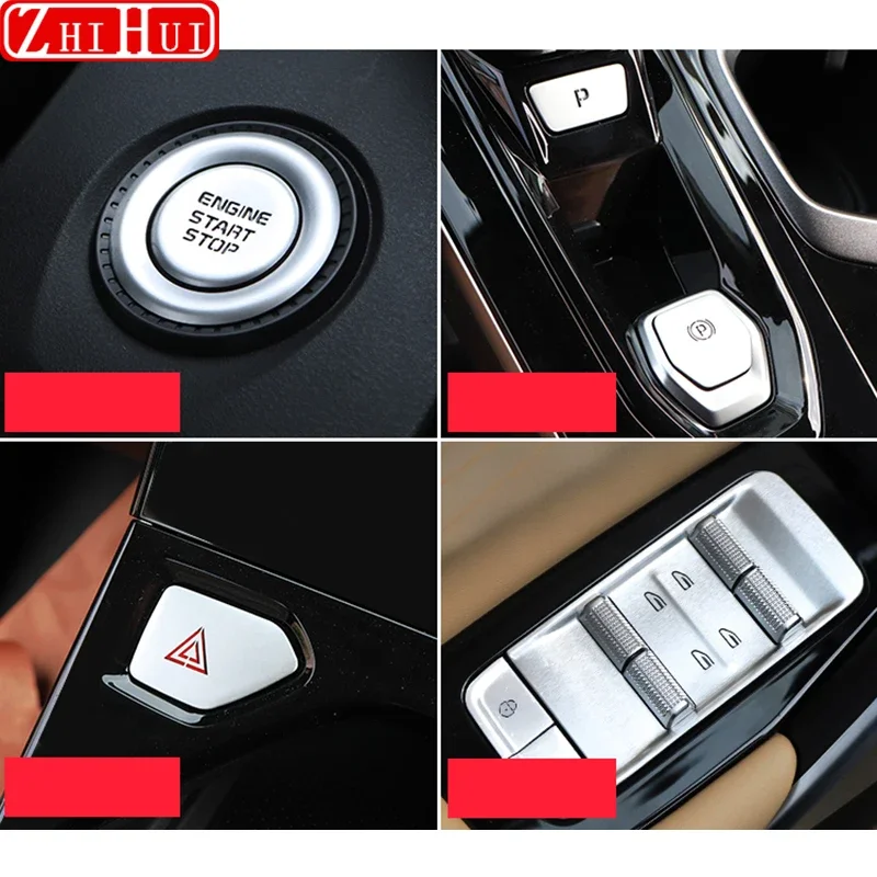 For Geely Atlas 2nd Gen Starray 2024 Car One Click Start Gear Shift Decoration Ignition Button Protection Cover Auto Accessories