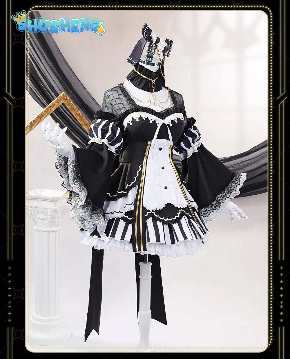 Anime Magical Girl Witch Trial Saeki Miria Cosplay Costume Sweet Gothic style dress headwear socks props Halloween Woman Lolita - view 5