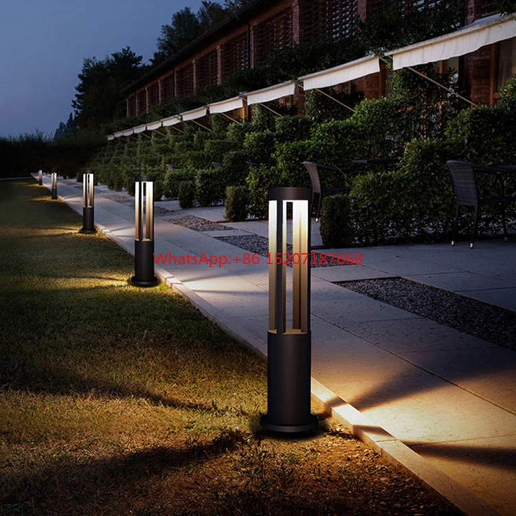 12W Modern LED Lawn Lamp 0.4M 0.6M 0.8M Outdoor Bollard LED Garden Lawn Light