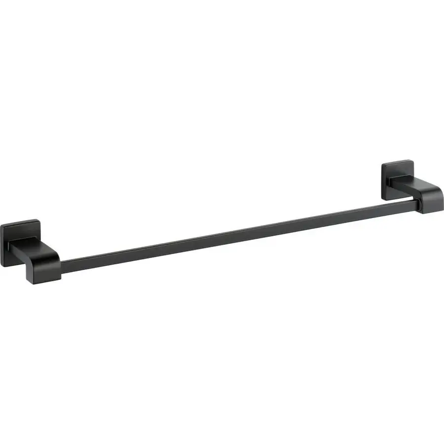 

77524BL Ara 24in Wall Mount Towel Bar Bath Hardware Accessory in Matte Black