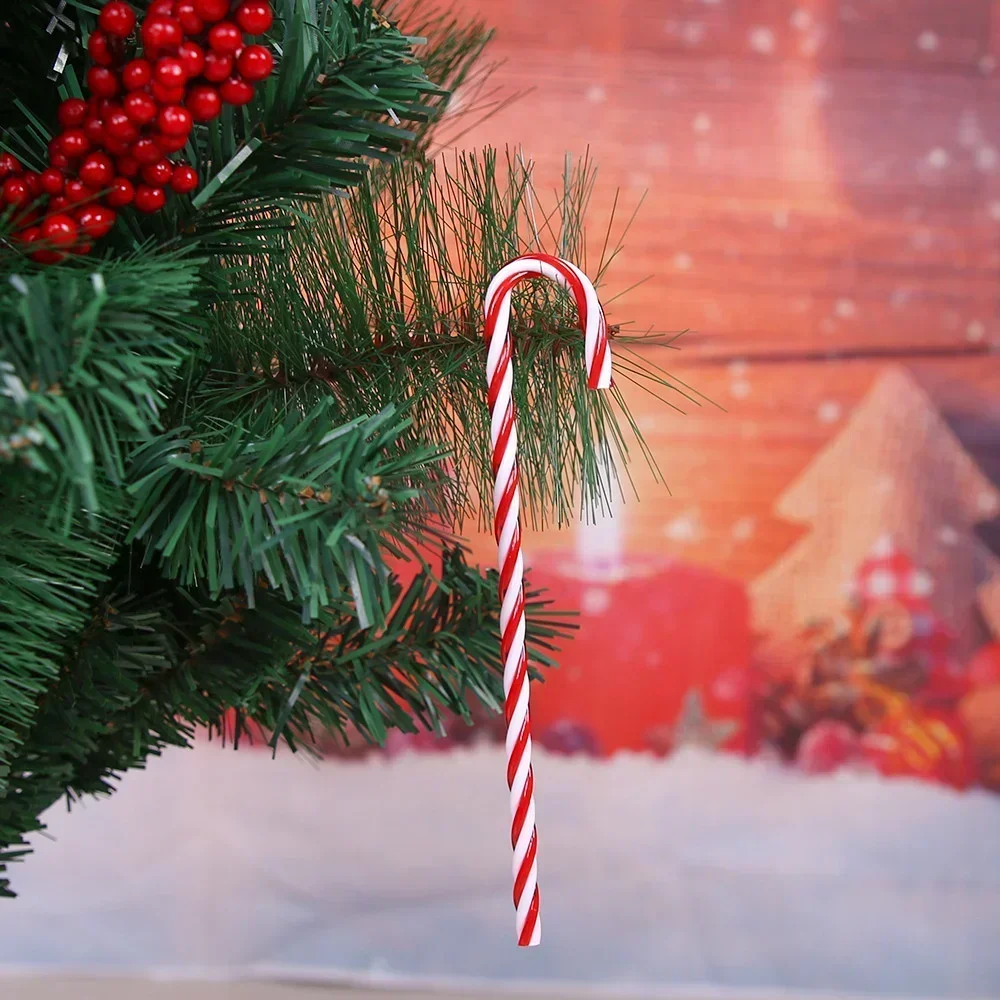 

Christmas Candy Canes Acrylic Xmas Tree Hanging Twisted Crutch Pendant New Year Christmas Party Home Decoration Ornaments Gifts