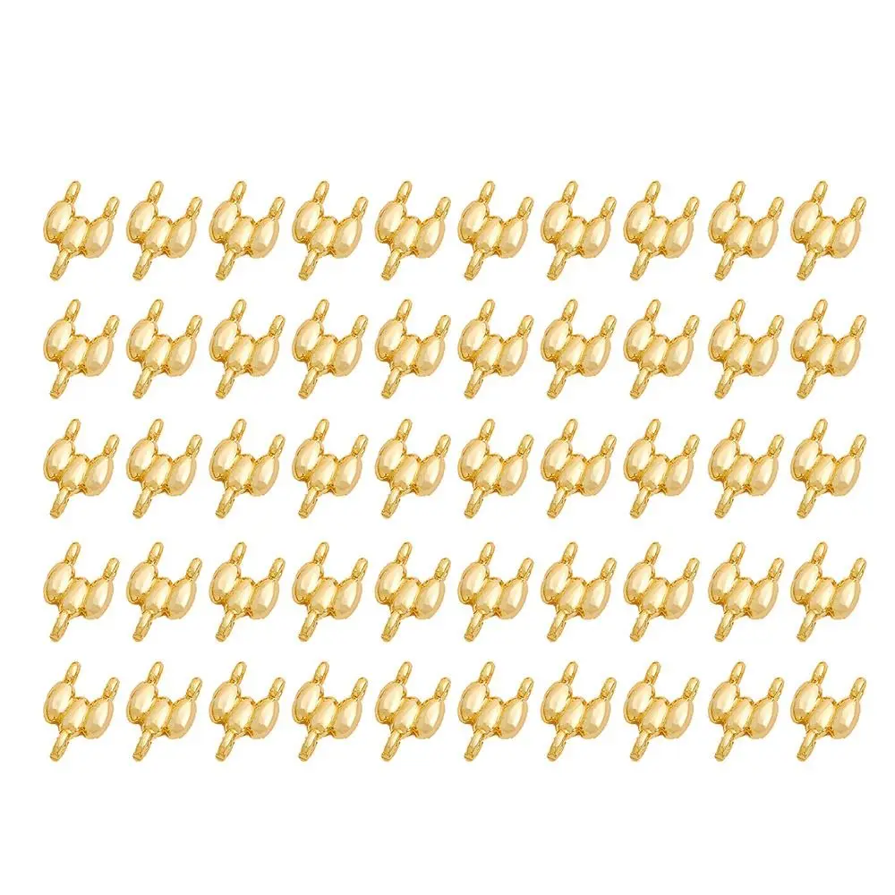 50Pcs 18K Gold Plated Gold Plated Connectors 2-Row Design 11mm*7mm Size Jewelry Making Connectors Gold Plated Finish