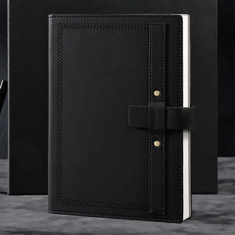 Bloc de notas A5 de 288 páginas, cubierta de cuero PU, textura esmerilada, cuaderno para estudiantes, papel grueso, impermeable, cuaderno de oficina de negocios