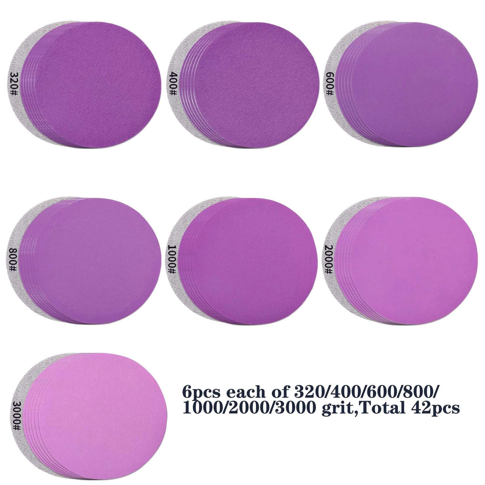 Hook and Loop Lixa para Polir e Lixar Madeira, Interface Pad, 1/4 Shank Backing Plate, Roxo, 3 ", 45 Pcs