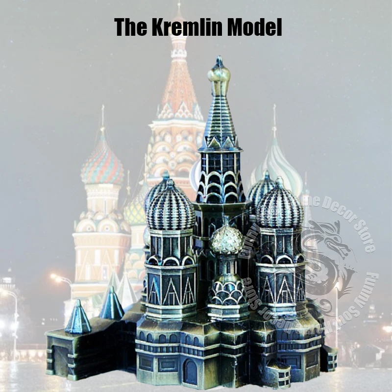 Metal Kremlin Red Square Moscow UNESCO Heritage Model Historic Russian Landmark Collectible Souvenir Gift Home Office Decor