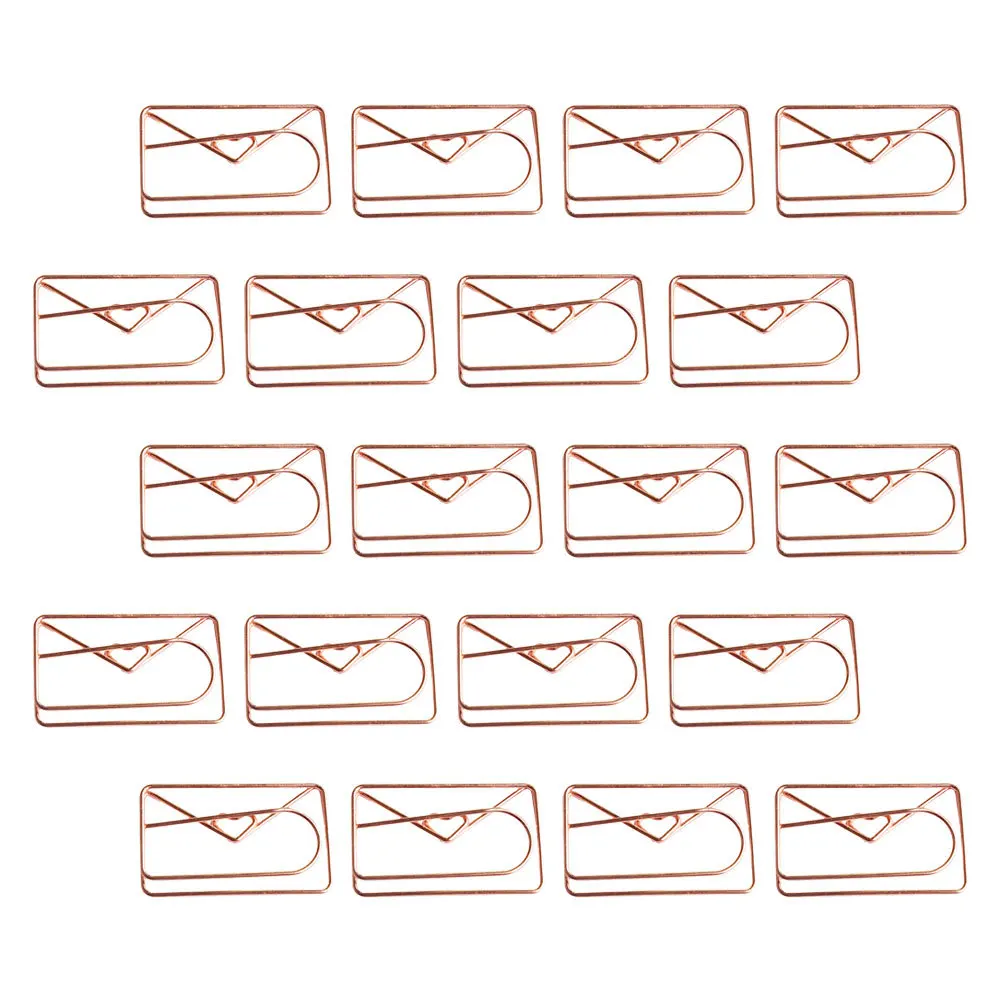 

20Pcs Love Envelope Paper Clips Decorative Stationery Binder for Office School Planner Document Organizer Portable Metal