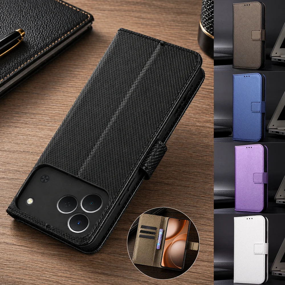 

Flip Leather Wallet Case For Tecno Spark 50 40 40C 30 30C 20 Pro Plus 5G 4G Anti-fall Strong Magnet Cover