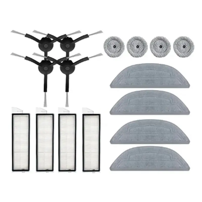 

Запасные части N04R для робота-пылесоса Roborock S8 Maxv Ultra: боковая щетка, HEPA-фильтр, насадка для влажной уборки.