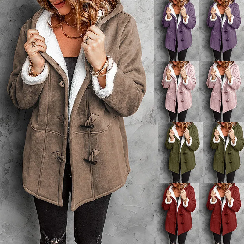 

New Top Plush Collar Pocket Women's Coat