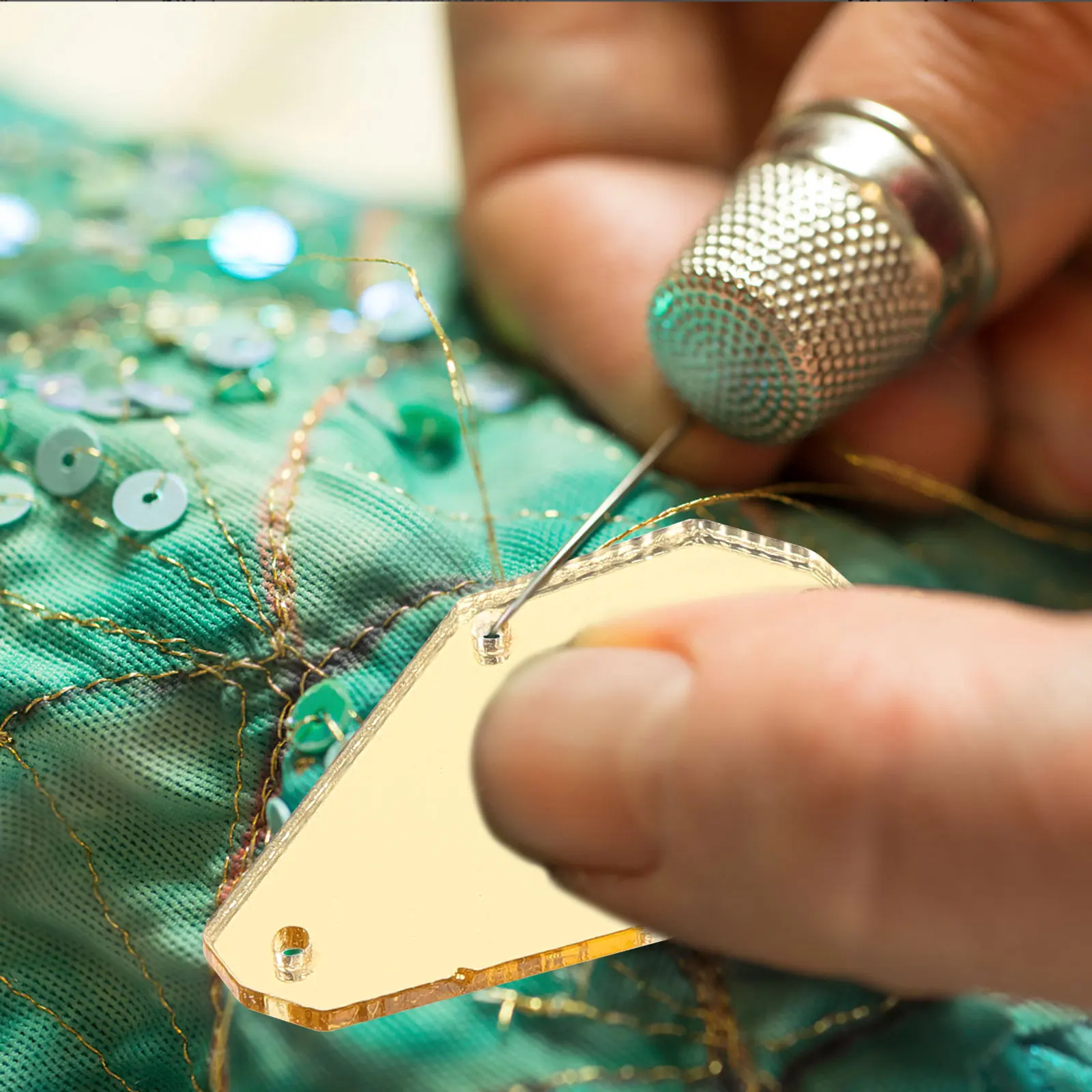 

50pcs Drilling Craft Accessories Acrylic Mirror Pieces For Diy Sewing Clothing Applique Crafting Charms Sew On Rhinestones