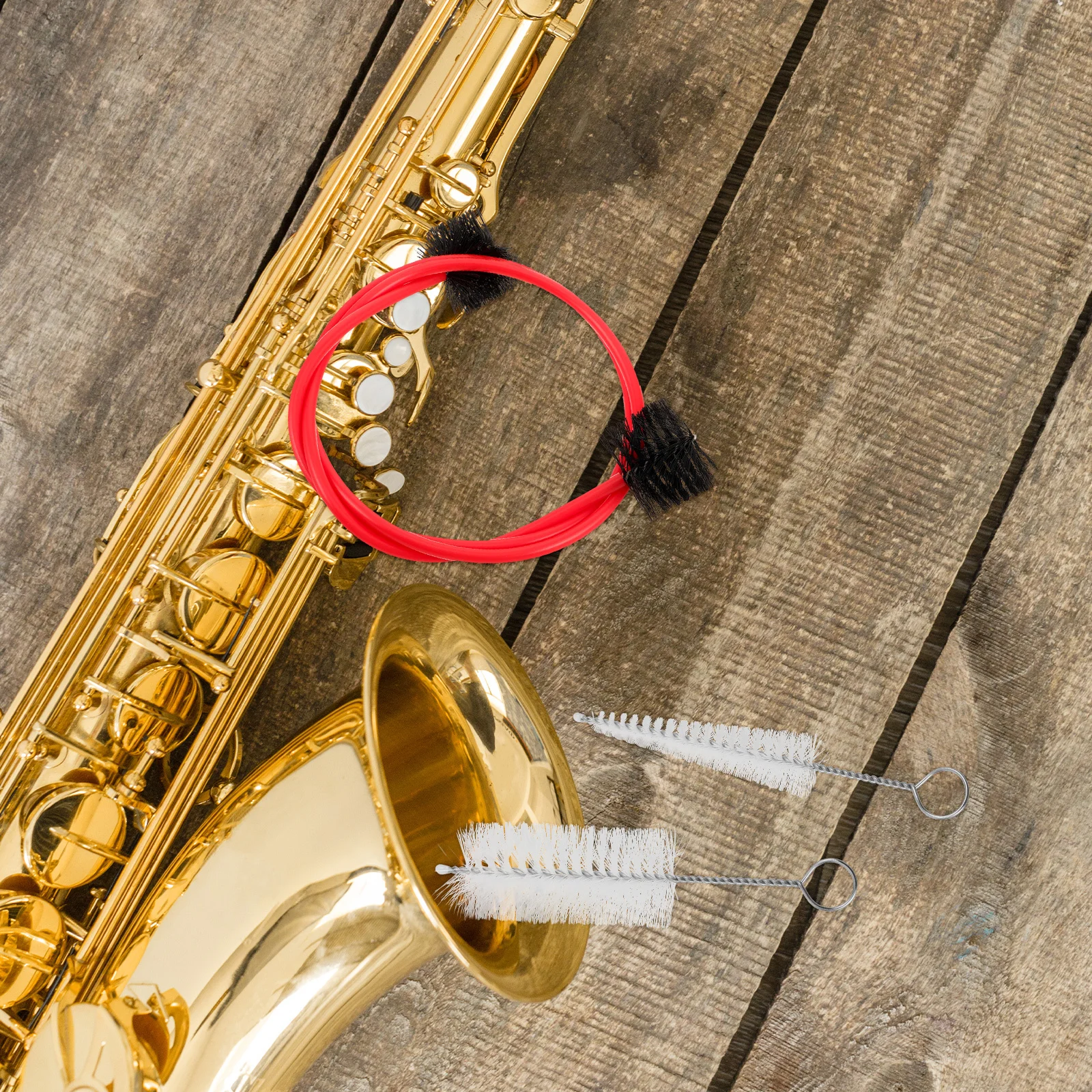 

1Set Wind Instrument Cleaner Brush Kit Stainless Steel Handle Mouthpiece Valve Brushes Trumpet Sax Flute Cleaning Tool