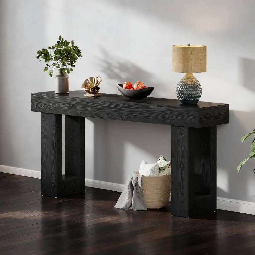 Wooden Console Table, Sofa Side Table, Living Room Table Rectangular Sofa Table Behind The Couch