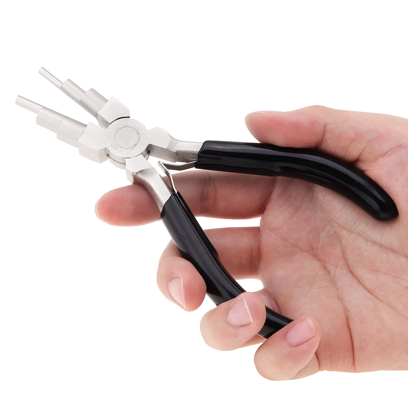 Black 6 In 1 Round Nose Pliers For Wire Wrapping / Jewelry Making / Loop Making, Bail Making Pliers