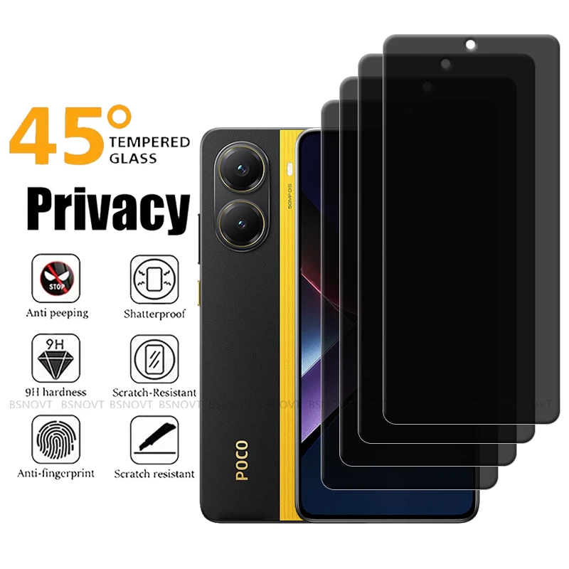 

4/3/2/1Pcs For Poco X7 Pro Glass Xiaomi Poco X7 Pro Tempered Glass Protective Privacy Anti-Spy Glue Screen Protector Poco X7 Pro