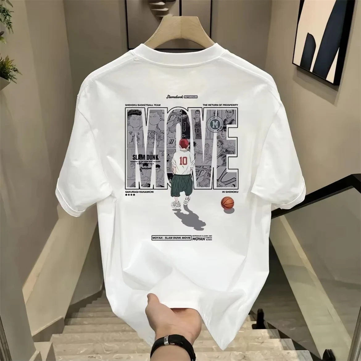 

2025 Summer Fashion SLAM DUNK Print T Shirt Cotton Men Women Designer T-shirt Short Sleeve Daily Trend Soft White Black Tops