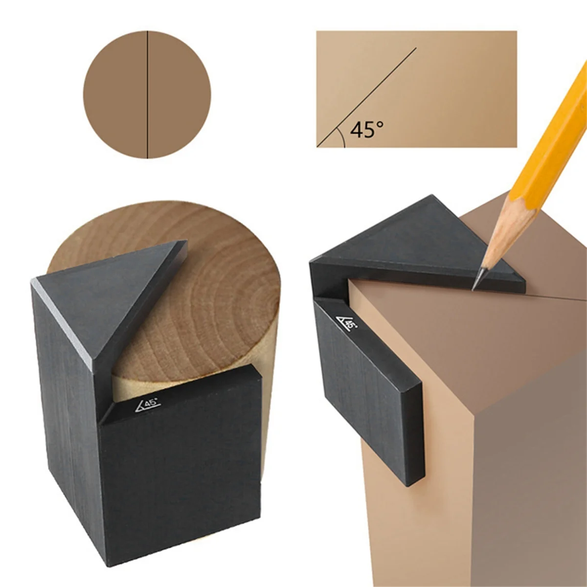 Carpintaria de 45 graus Ângulo Scriber, de ângulo direito Circular, Midline Scriber, Régua Ângulo, Beech Scriber, Precision Gauge