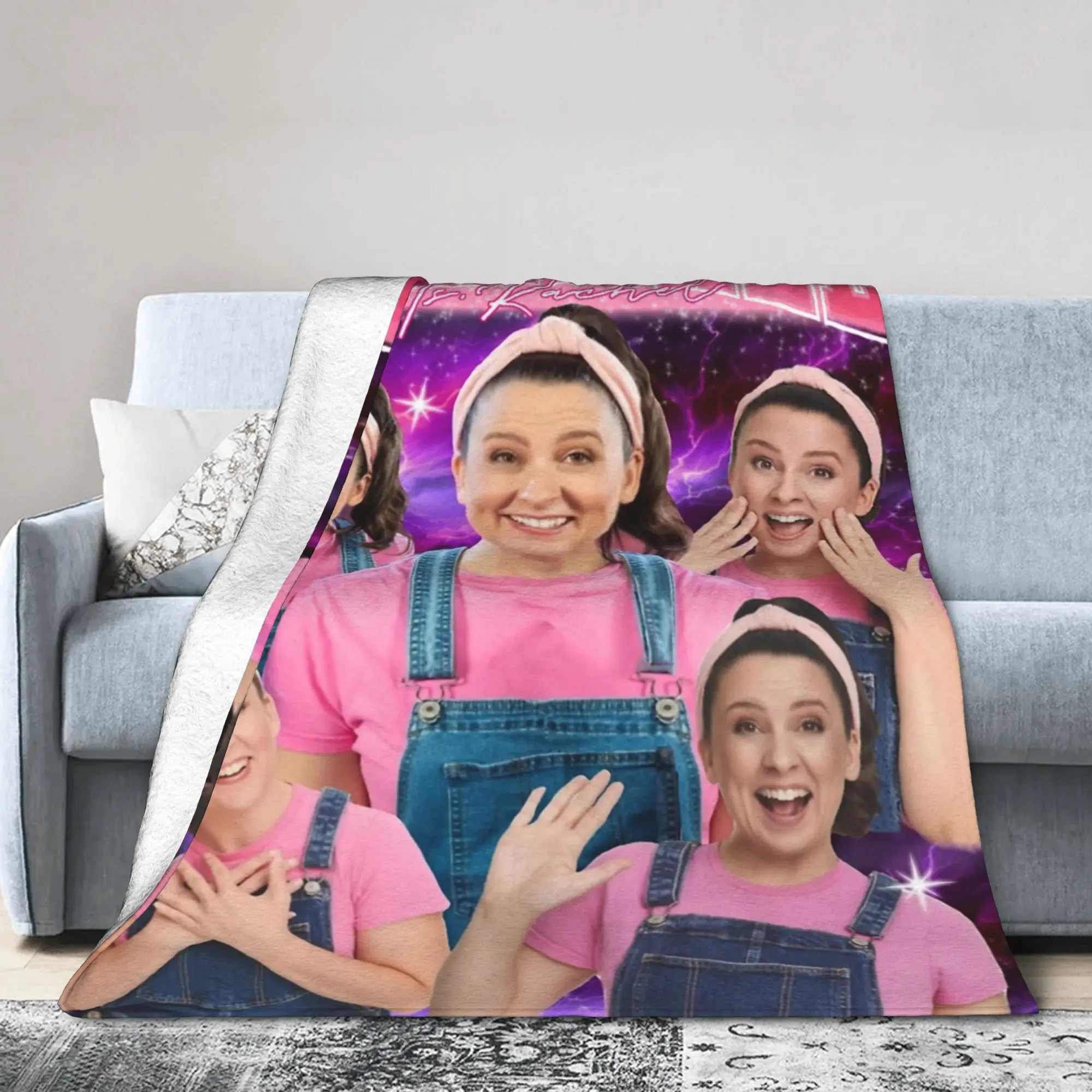 السيدة راشيل 90s البطانيات الفانيلا الصيف المحمولة فائقة النعومة رمي بطانية للمنزل المفارش في الهواء الطلق