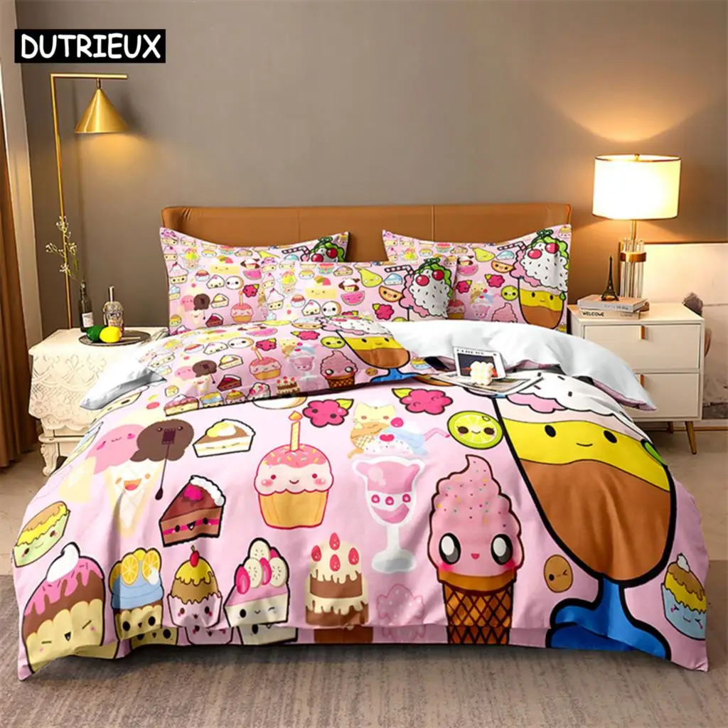 Cute Cartoon Animals Queen Bedding Set Duvet Cover Set Bedding Digital Printing Bed Linen King Size Duvet Cover Set Bedding Set