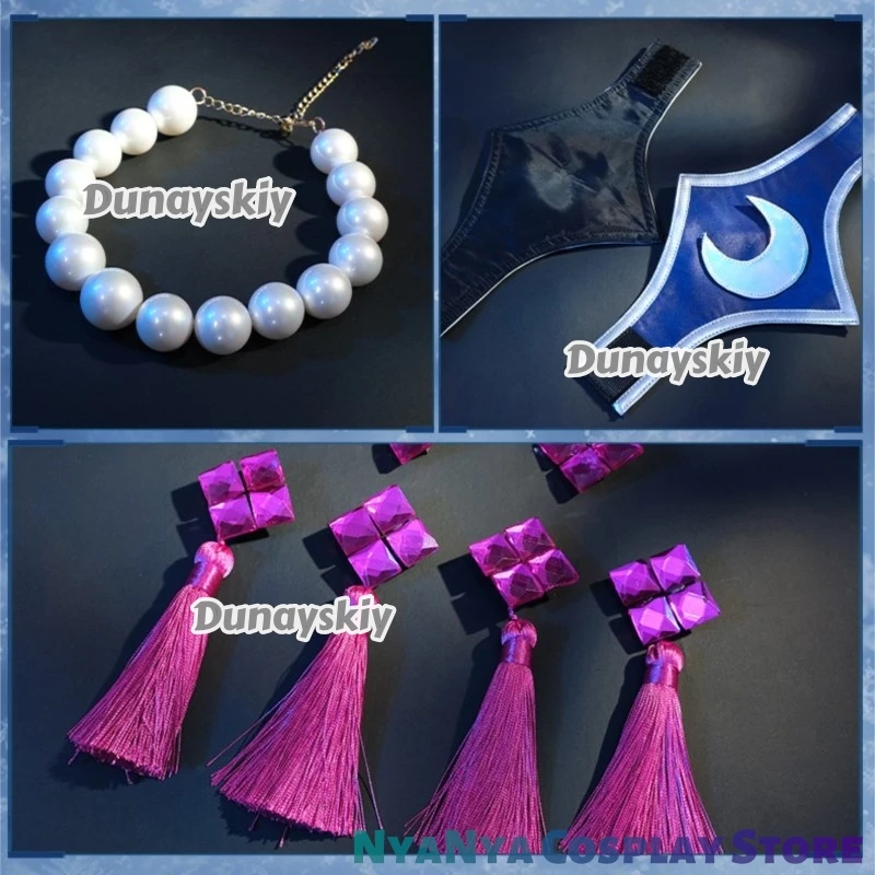 LOL Cosplay Pure Snow Moon Ahri Nine Tailed Fox Cosplay ktaJogo Anime Outfit Halloween Role Play Natal