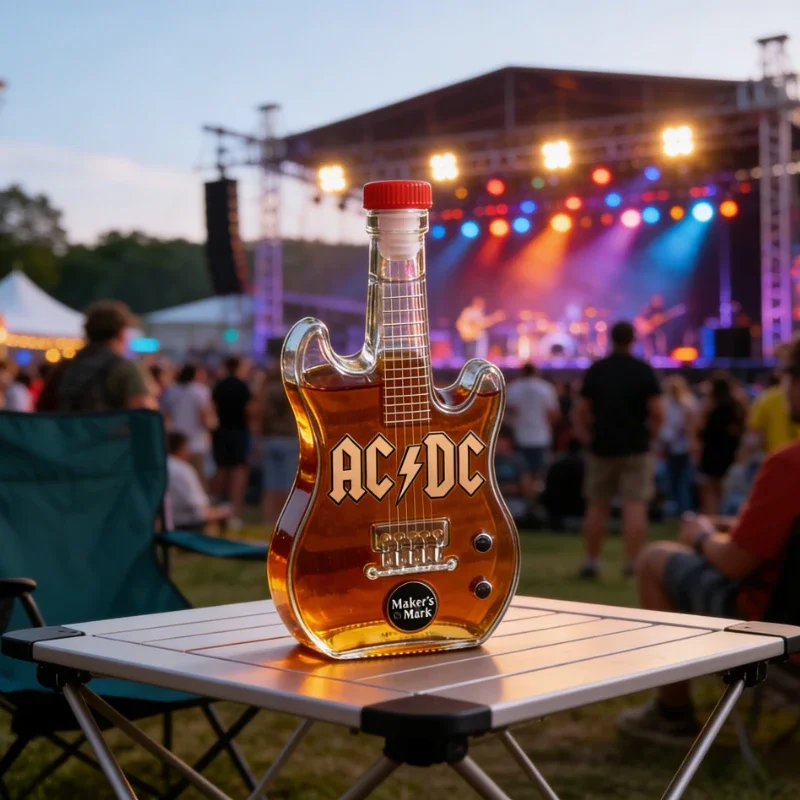 New Decorative Ornament, AC/DC Guitar Shaped Wine & Whiskey Bottle, 300ml, Ideal Holiday Gift