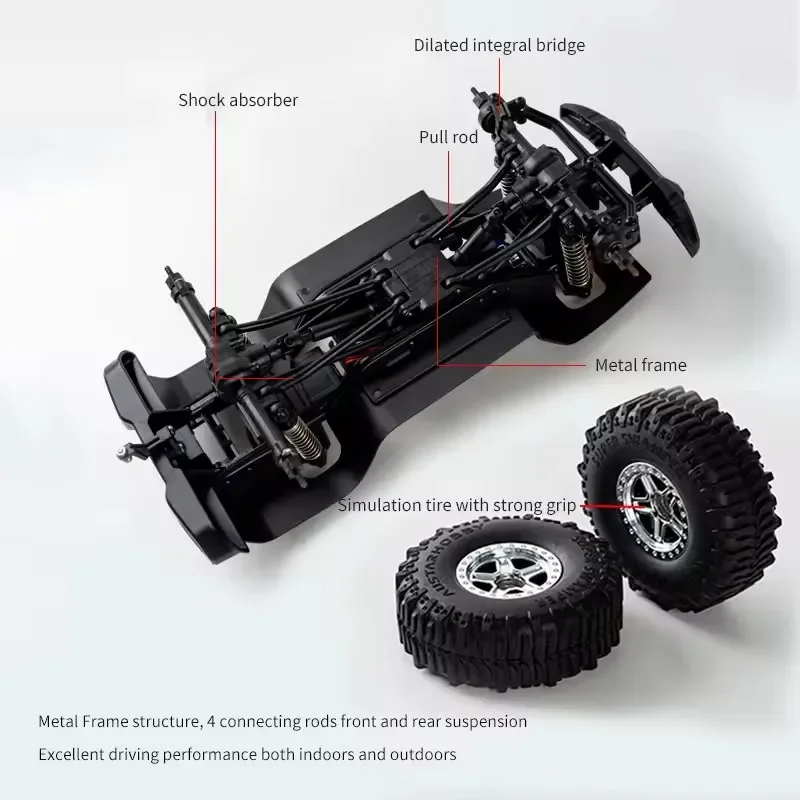 1/18 Rock Crawler Car 4WD Remote Control Car Simulation Climbing Off Road Car RTR Crawler Motor ESC LED Lights RC Cars Toys