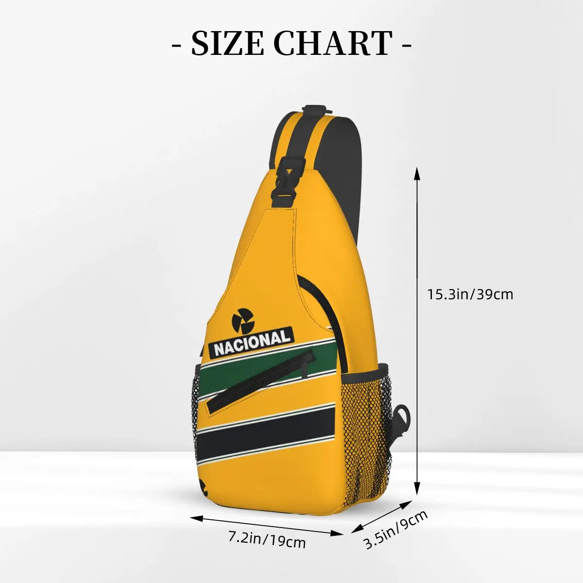 Ayrton Senna Racing Sling Bag para homens e mulheres, mochila crossbody com ombro no peito, mochila para caminhadas ao ar livre