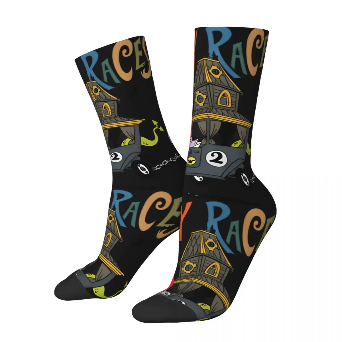 

Funny Crazy compression Cool Sock for Men Hip Hop Vintage W-Wacky Races Happy Quality Pattern Printed Boys Crew Sock Casual Gift