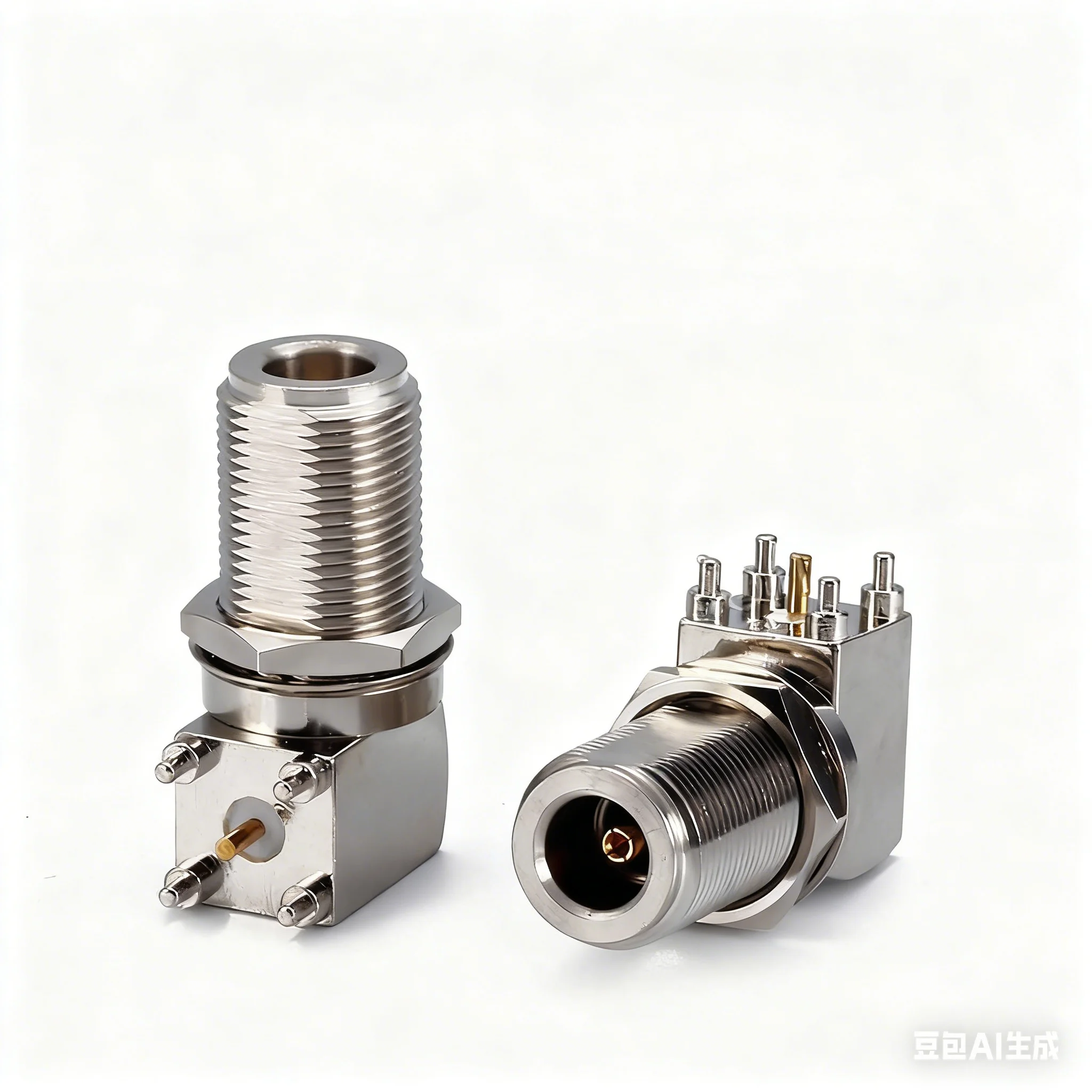 1pcs RF connector N socket N-KWE standard common type N elbow with feet nickel plated outer screw inner hole