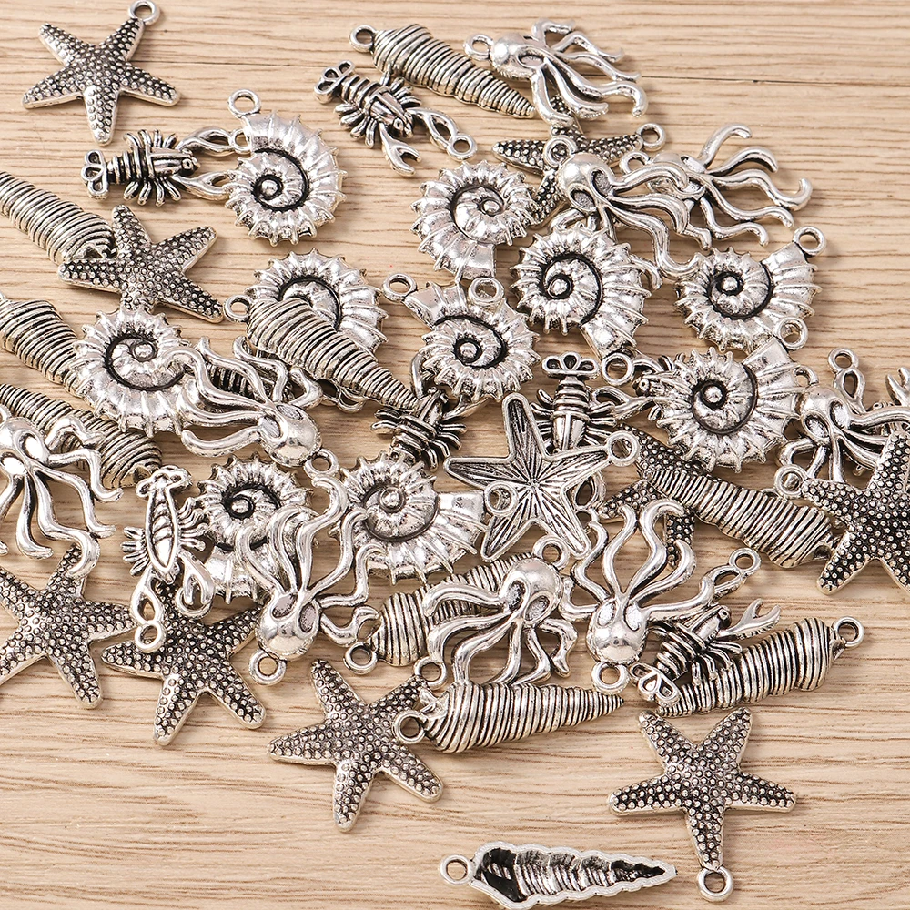 Tusember 25*39mm 10 Stück Niedliche Legierung Schildkröten-Anhänger für Sommer Strand Schmuckherstellung Halskette Ohrringe Armband DIY – Detail 6