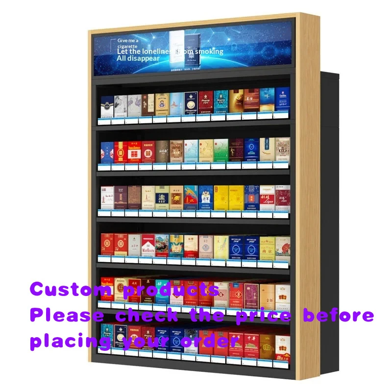 custom.Hongbai Supermarket Convenience Wall-Mounted Multi-Function Rack Display Cabinet Checkout Counter