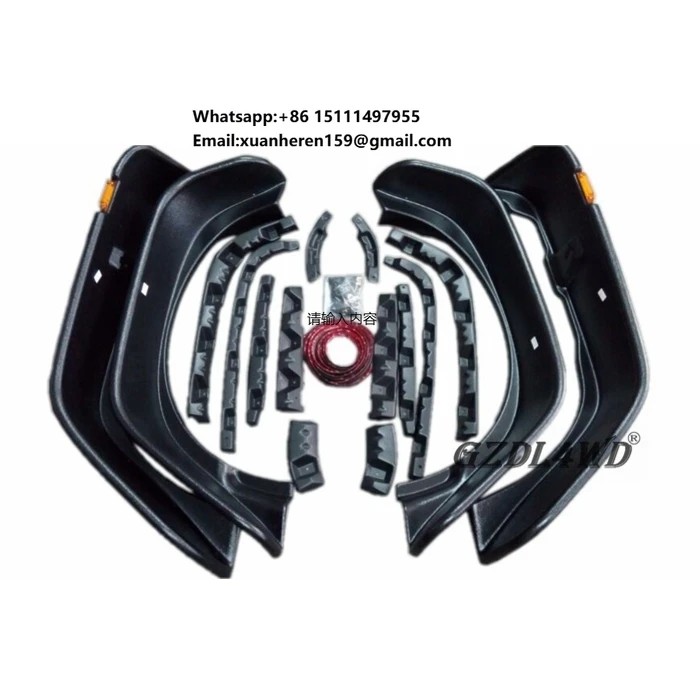 

4X4 Accessories Car Fender Flare Flat Style ABS Fender Flares for Jeep Wrangler JK 07-14 With Lights