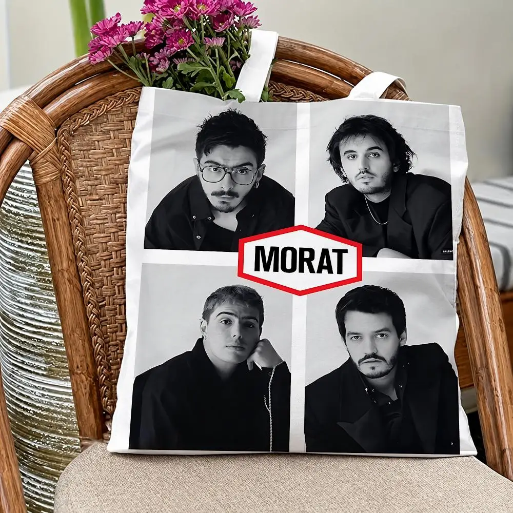 Popular Band Morat Storage Bags Eco Canvas Tote Odorless Reusable Double Print Shopping Bag