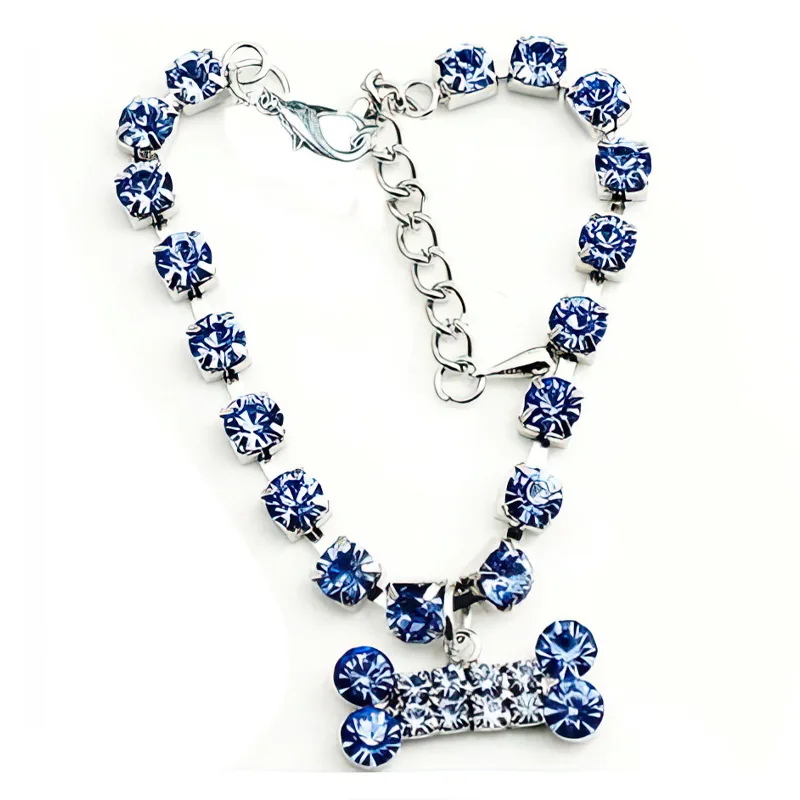 

Retro Rhinestone Pet Cat Dog Decoration Collar Luxury Diamond Small Puppy Collar 25-30cm Crystal Necklace Pet Accessories